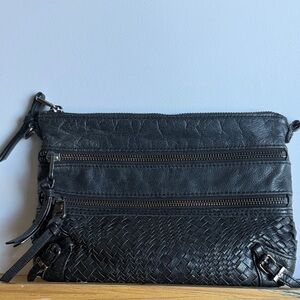 Elliott Lucca Black Leather Crossbody Bag